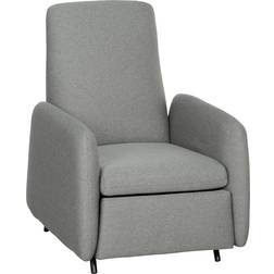 Homcom Push Back Recliner Chair Grey Armchair
