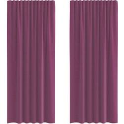 vidaXL Voile Gardiner Med Öglor 2 St Lila 140x245 cm
