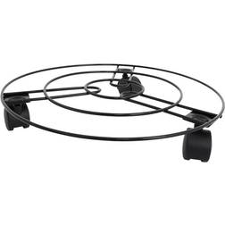 HOME It Pot Trolley Round Galvanized Black Plantekasse