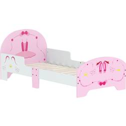 Aiyaplay Ballet Theme Toddler Bed Frame with Safety Rails