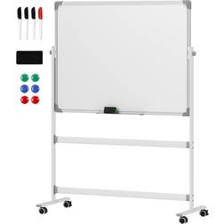 Homcom Whiteboard Tavla På Stativ Rullbar 120 x 90 cm