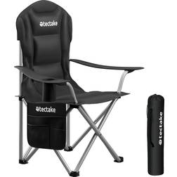 tectake Polstret Campingstol MTX Med Kopholder Sort
