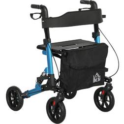 Homcom Folding Rollator Walker With Seat 4 Wheels