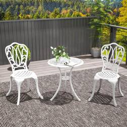 OutSunny 3 Piece Patio Outdoor Set Bistro Set, 1 Table incl. 2 Chairs