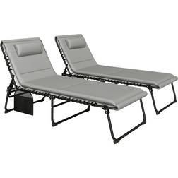 OutSunny Folding Sun Loungers Set of 2