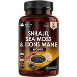 New Leaf Products Shilajit Sea Moss & Lions Mane Capsules 6000mg