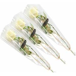 Bloomit 3 elegante Hvide Roser - Gavepakket
