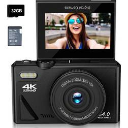 Greenzech 4K 64MP Vlogging Camera with 32G TF Card