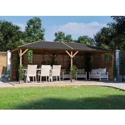 Dunster House Wooden Gazebo Kit 6M x 3M Garden Shelter