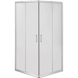 Hill Ceramic Duschhörn med Dörr Funkia 90x90 cm Frostat Glas
