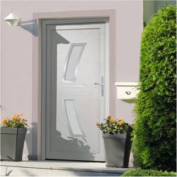 vidaXL Hoveddør 108x200 cm PVC Hvid Yderdør (x200cm)