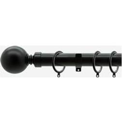 New Edge Blinds Matt Black 28mm Ball Curtain Pole 250 cm