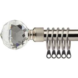 New Edge Blinds Cristalla Extendable Metal Curtain Pole Set 16-19mm