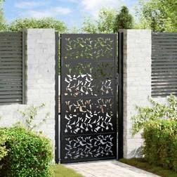 vidaXL Gartentor Schwarz 105x180 cm Stahl