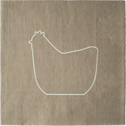 DBKD Happy Hen Papirserviet 33x33 cm Brown