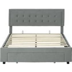 Homcom Double Size Ottoman - Grey Frame Bed