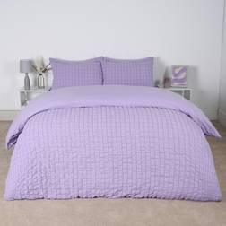 OHS Seersucker Duvet Cover Purple (200x135cm)