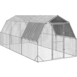 vidaXL Hønsegård Med Tag 2,5x6x2,25 m Galvaniseret Stål