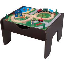 Kidkraft 2 in 1 Wooden Activity Table with Board Train Set & 195 Bricks