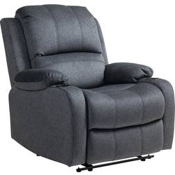 Homcom Recliner with Cup Holder Black Armchair