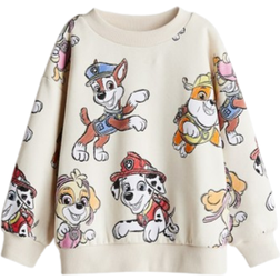 H&M Oversized Sweatshirt With Print - Cream/Paw Patrol (1117459041)