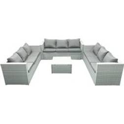 Fimous Rattan Garden Furniture 9 Seater Outdoor Lounge Set