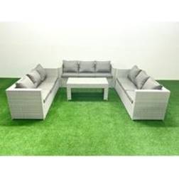 Fimous Rattan Garden Furniture 9 Seater Outdoor Lounge Set