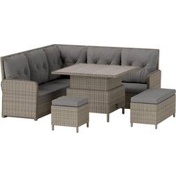 OutSunny 6 Pcs Rattan Garden Furniture Sectional Corner Sofa Outdoor Lounge Set