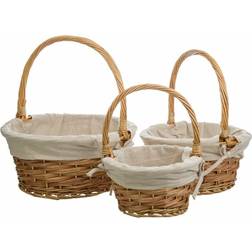 Alexandra House Living Wicker Natural Basket 35cm 3pcs