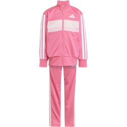 adidas Kid's Seasonal Essentials Tiberio 3-Stripes Tricot Tracksuit - Pink Fusion/White/Clear Pink