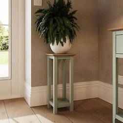 Fwstyle Solid Oak Side Sage Green Small Table