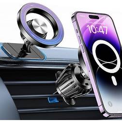 Coolpow 360° Rotatable 2-in-1 Magsafe Car Mount Black