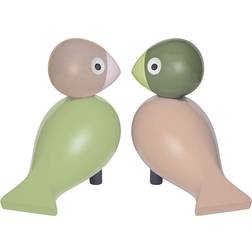 Kay Bojesen Turtelduer Lysegrøn/Rosa Dekorationsfigur 9cm