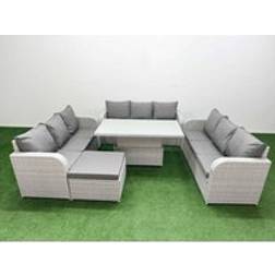 Fimous PE Rattan Sofa 10 Seater Outdoor Lounge Set