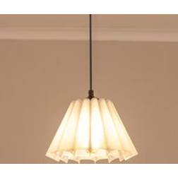 ValueLights Lauren White Fabric Pleated Scallop Edge Lamp Shade