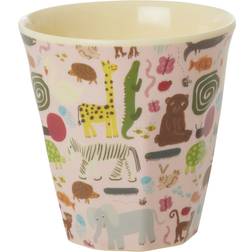 Rice Melamine Kids Kopp Med Wildlife Print 16 cl Pink