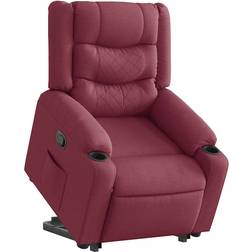 vidaXL Reclinerfåtölj Med Uppresningshjälp Vinröd Tyg Fåtölj