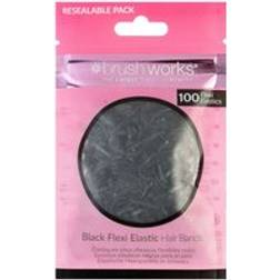 Brushworks Black Flexi Elastic Hair Bands Set of 100