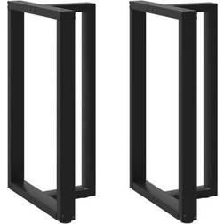 vidaXL Barbordsben T-formad 2 St Svart 60 x 35 cm Stål Bordsben