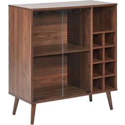 Beliani Tullamore Dark Wood Glass Cabinet 84x91cm