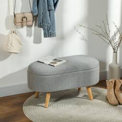 Homcom Ottoman Charcoal Grey Storage Bench