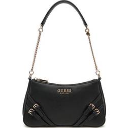 Guess Bramina Saffiano Shoulder Bag - Black