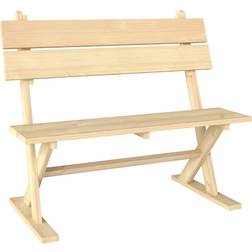 OutSunny 2 Seater Wooden Outdoor Loveseat Natural Garden Bench