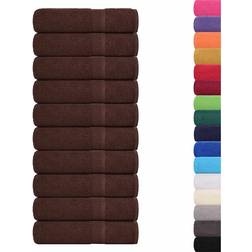 vidaXL Hand Towels 10 Pcs Brown 50x100 cm 360 gsm 100% Cotton Bath Towel (100x)