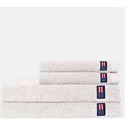 Lexington Herringbone Towel White Handduk Vit