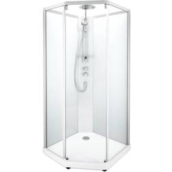 Contura Shower Duschkabin 80 x 90 x 215 cm Vit Matt Glas