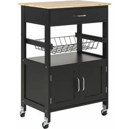 Beliani Modern Kitchen Lugo Black Trolley Table
