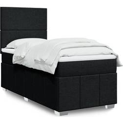 vidaXL Boxspringbett mit Matratze 100x200 cm Schwarz Betten-Sets