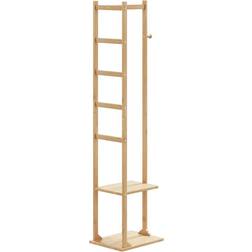 vidaXL Bamboo Coat Stand with Hooks and Shelves 38.5 x 30 x 156 cm Clothes Rack