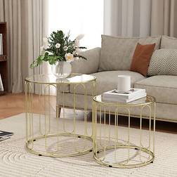 Homcom Round Set of 2 Coffee Table